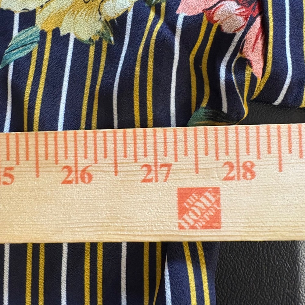Umgee Floral Striped Kimono DusterSize M/L Navy Blue Open Front Sheer Boho NWT - Picture 8 of 11